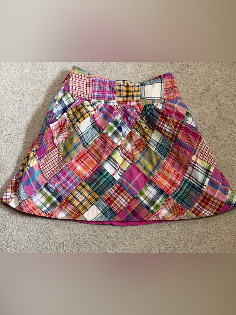 Cabi Patchwork Skirt Plaid Pockets Western Festival Preppy Bohemian Sz 0
